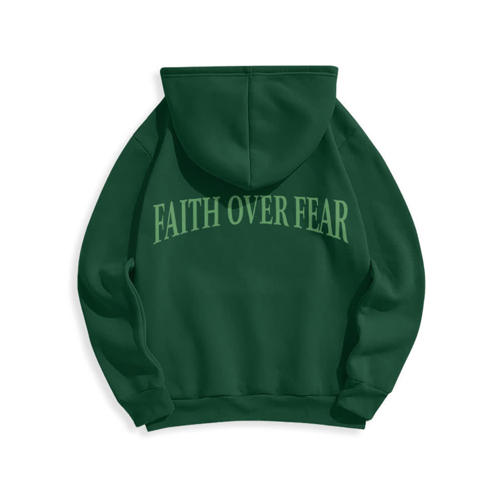 Christianartworkshop Glaube statt Angst Dornenkreuz-Pullover Fleecegefütterter Polyester-Hoodie - image 4