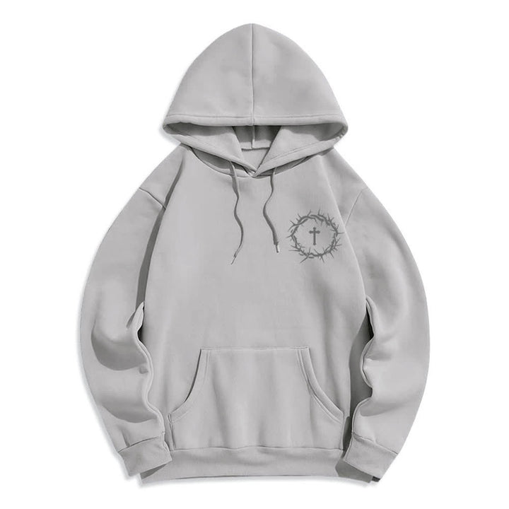 Christianartworkshop Glaube statt Angst Dornenkreuz-Pullover Fleecegefütterter Polyester-Hoodie - image 14