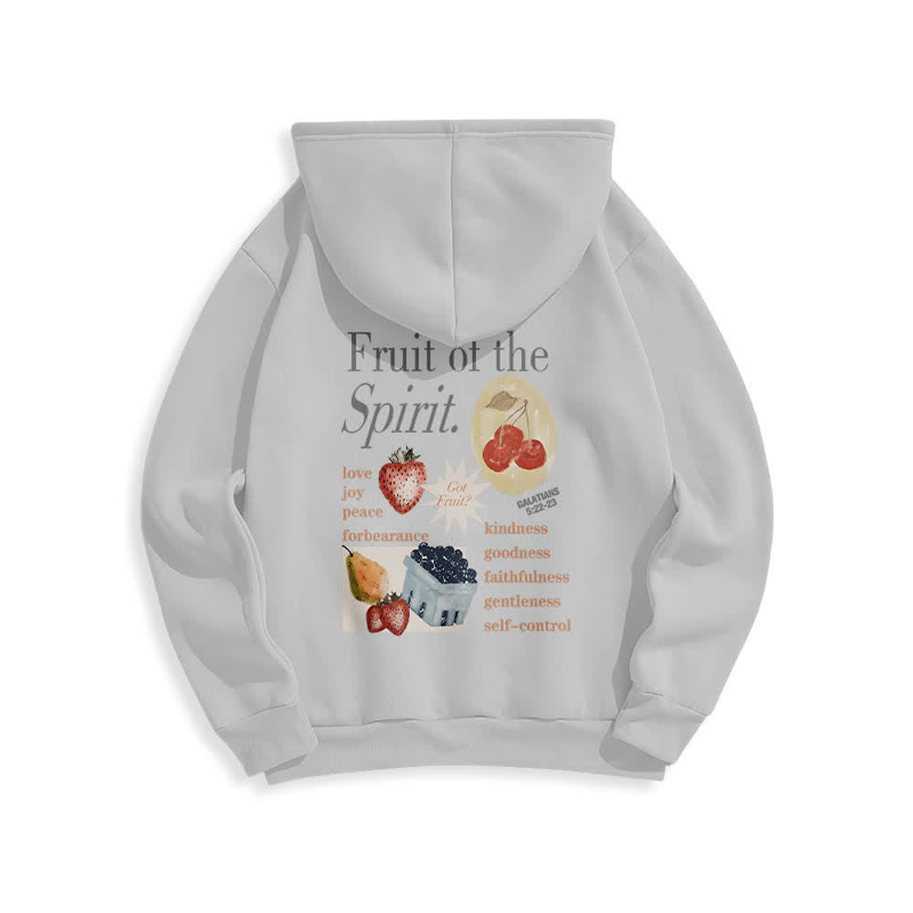 Christianartworkshop Fruit Of The Spirit Erdbeerprint Pullover Fleecegefütterter Polyester-Hoodie - image 4