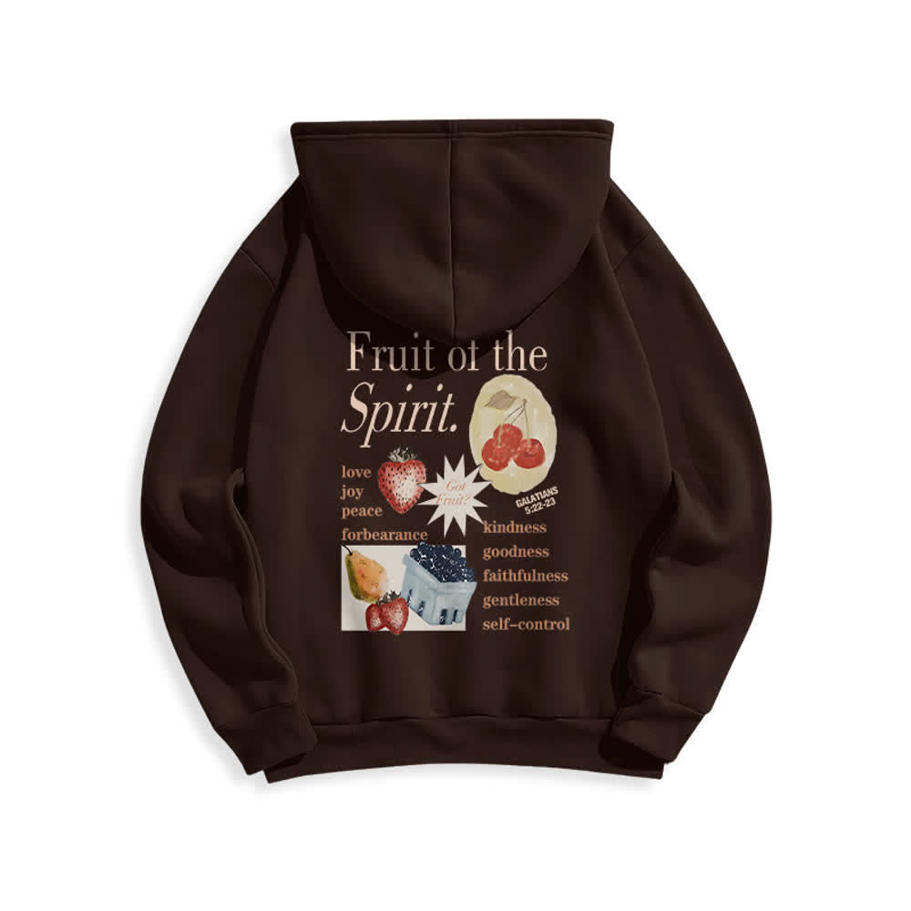 Christianartworkshop Fruit Of The Spirit Erdbeerprint Pullover Fleecegefütterter Polyester-Hoodie - image 13