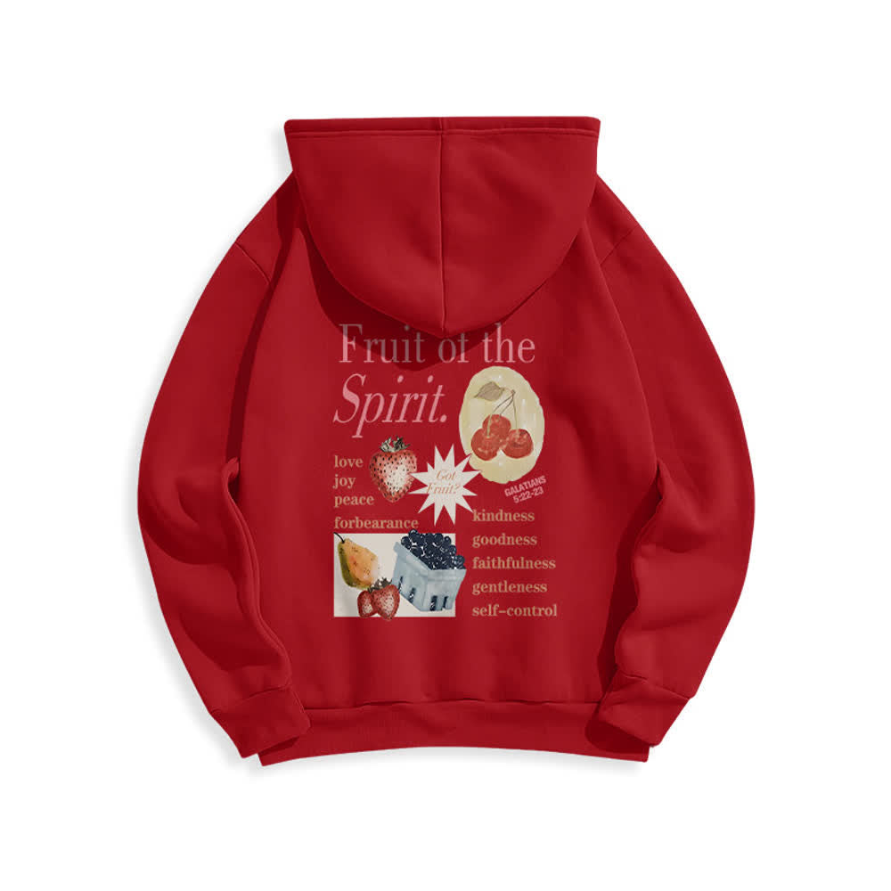 Christianartworkshop Fruit Of The Spirit Erdbeerprint Pullover Fleecegefütterter Polyester-Hoodie - image 16