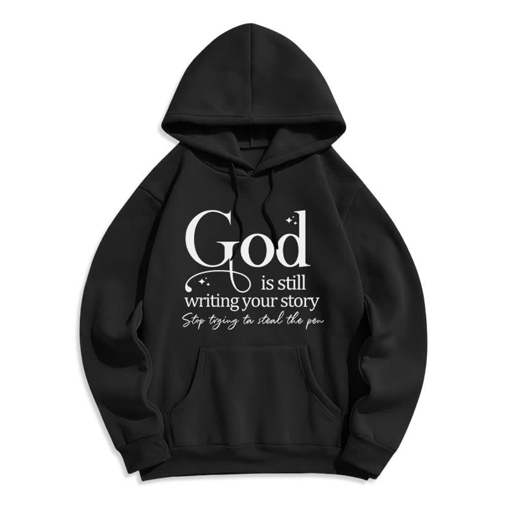Christianartworkshop Gott schreibt noch immer deine Geschichte – Kuscheliger Pullover mit Fleecefutter und Polyester-Hoodie - Schwarz - 2XL - image 2