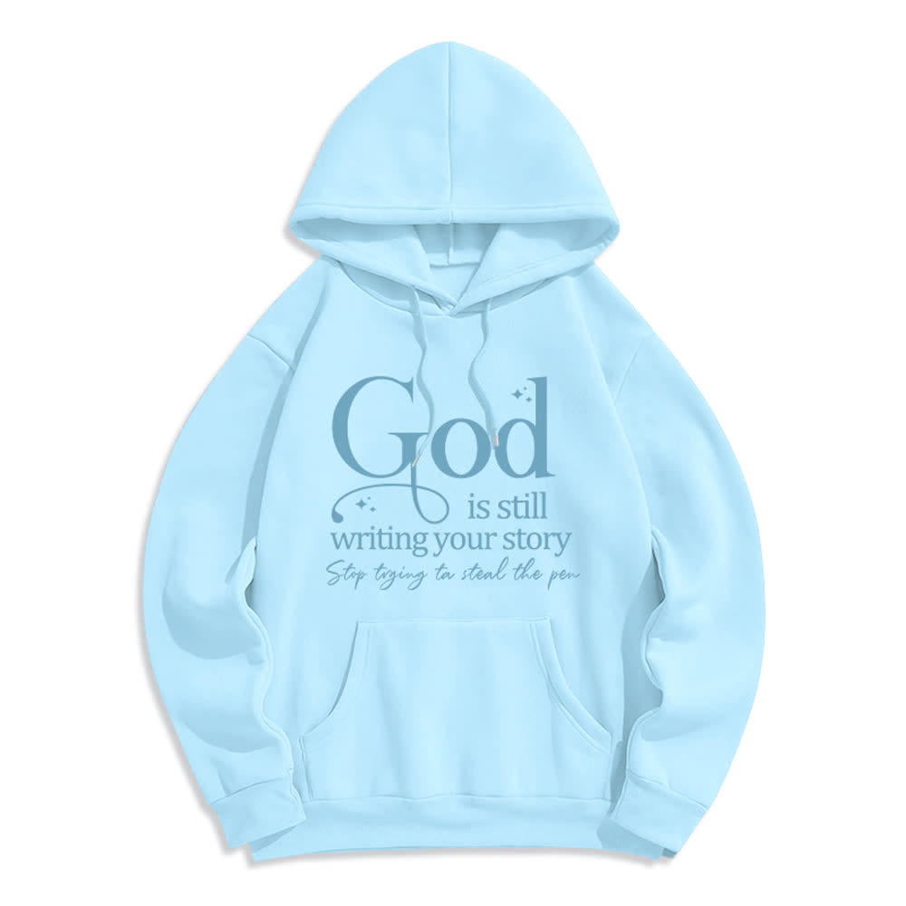 Christianartworkshop Gott schreibt noch immer deine Geschichte – Kuscheliger Pullover mit Fleecefutter und Polyester-Hoodie - Blau - 2XL - image 5