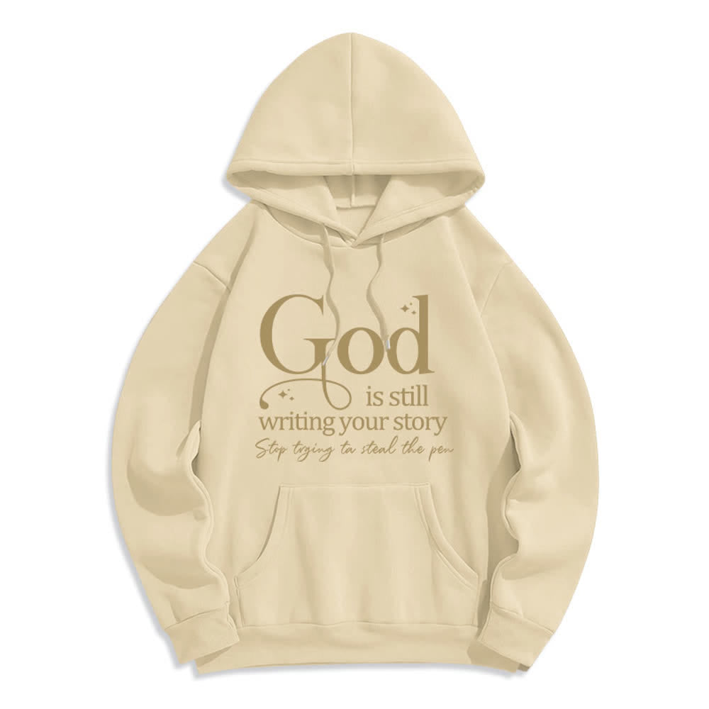 Christianartworkshop Gott schreibt noch immer deine Geschichte – Kuscheliger Pullover mit Fleecefutter und Polyester-Hoodie - Beige - 2XL - image 6