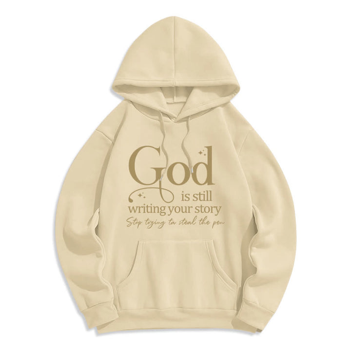 Christianartworkshop Gott schreibt noch immer deine Geschichte – Kuscheliger Pullover mit Fleecefutter und Polyester-Hoodie - Beige - 2XL - image 6