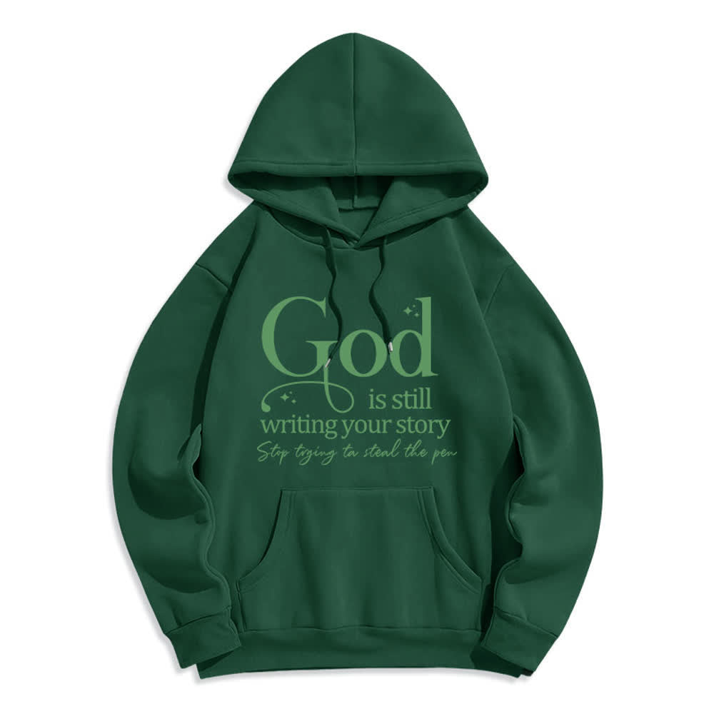 Christianartworkshop Gott schreibt noch immer deine Geschichte – Kuscheliger Pullover mit Fleecefutter und Polyester-Hoodie - Grün - 2XL - image 7