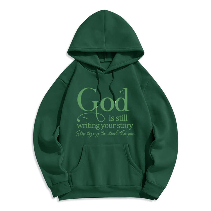 Christianartworkshop Gott schreibt noch immer deine Geschichte – Kuscheliger Pullover mit Fleecefutter und Polyester-Hoodie - Grün - 2XL - image 7