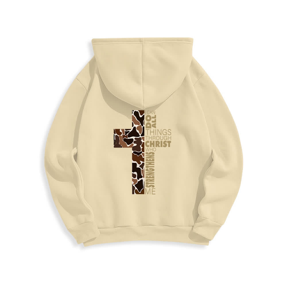 Christianartworkshop Earthtone Cross Verse Detail Streetwear Fleecegefütterter Polyester-Hoodie - image 10
