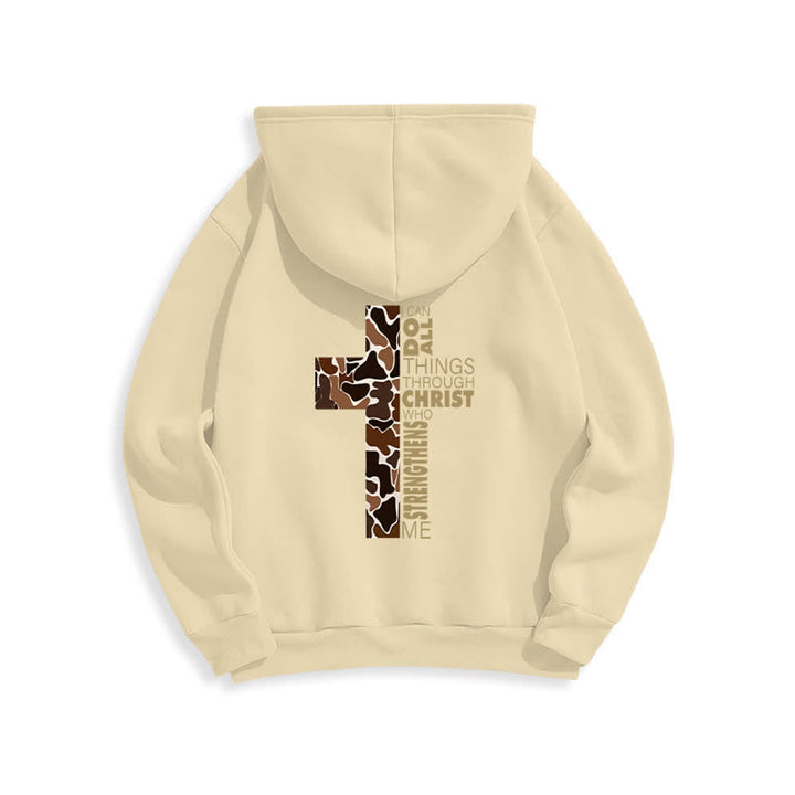 Christianartworkshop Earthtone Cross Verse Detail Streetwear Fleecegefütterter Polyester-Hoodie - image 10