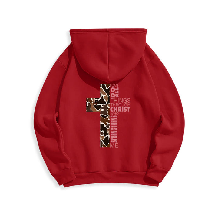 Christianartworkshop Earthtone Cross Verse Detail Streetwear Fleecegefütterter Polyester-Hoodie - image 22