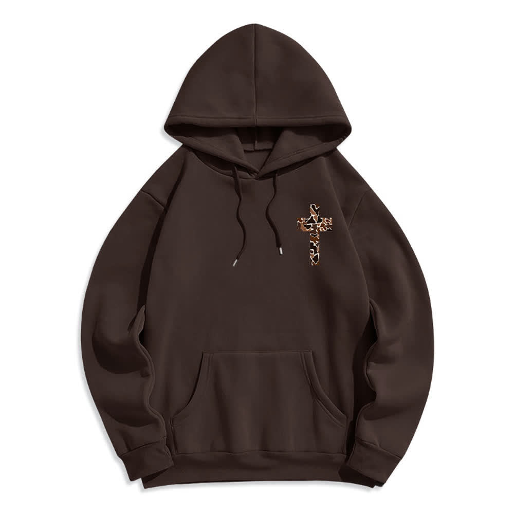 Christianartworkshop Earthtone Cross Verse Detail Streetwear Fleecegefütterter Polyester-Hoodie - image 20