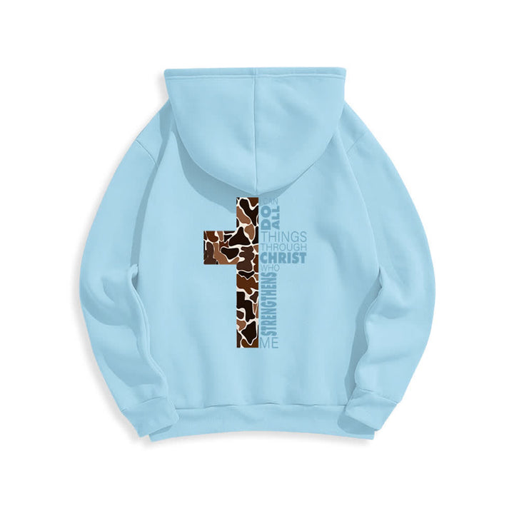 Christianartworkshop Earthtone Cross Verse Detail Streetwear Fleecegefütterter Polyester-Hoodie - image 13
