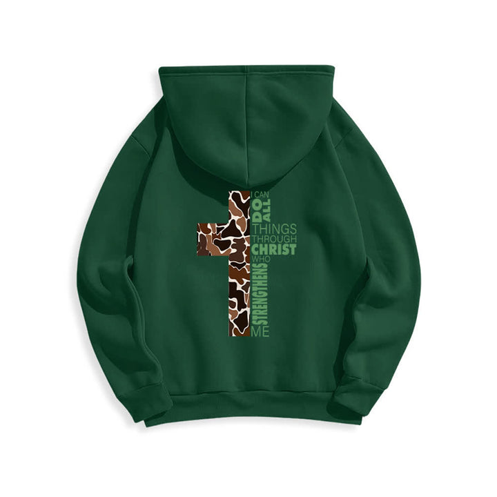 Christianartworkshop Earthtone Cross Verse Detail Streetwear Fleecegefütterter Polyester-Hoodie - image 16