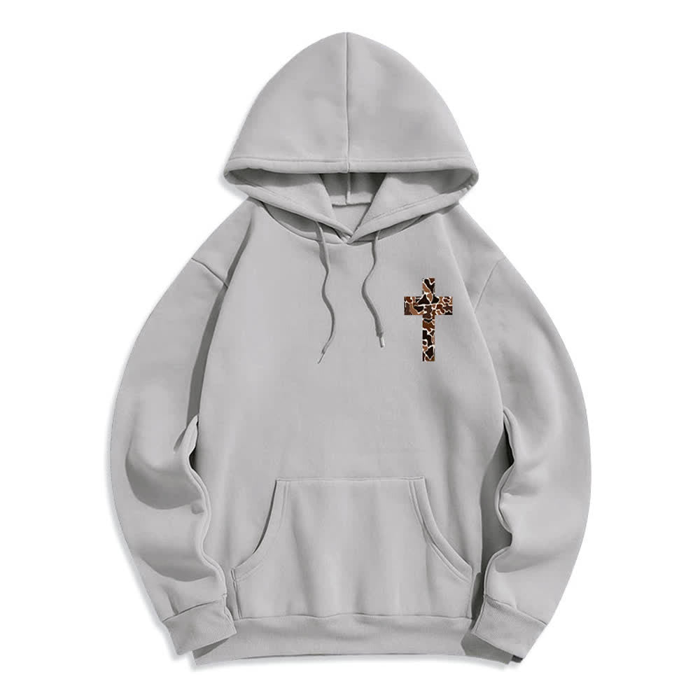 Christianartworkshop Earthtone Cross Verse Detail Streetwear Fleecegefütterter Polyester-Hoodie - image 5