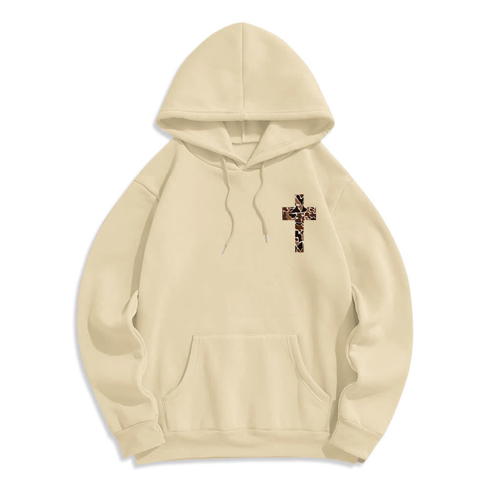 Christianartworkshop Earthtone Cross Verse Detail Streetwear Fleecegefütterter Polyester-Hoodie - image 11