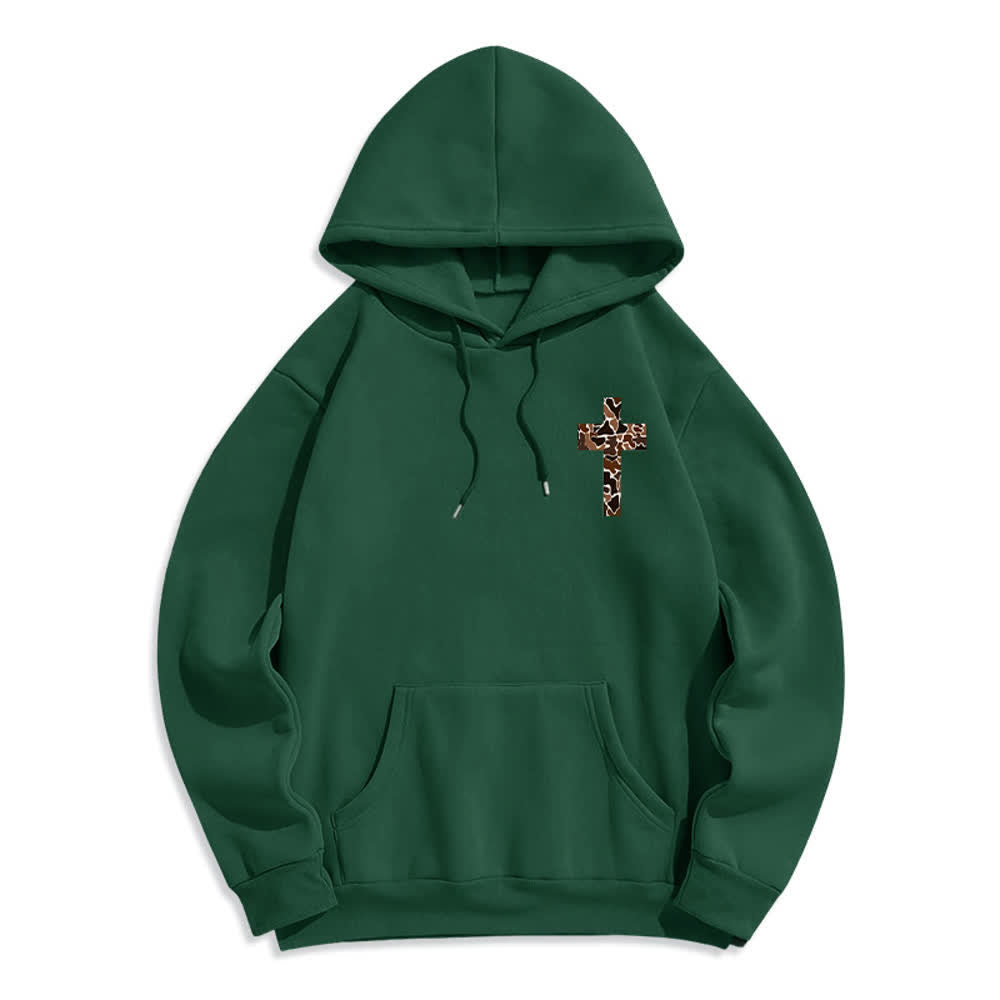 Christianartworkshop Earthtone Cross Verse Detail Streetwear Fleecegefütterter Polyester-Hoodie - image 17