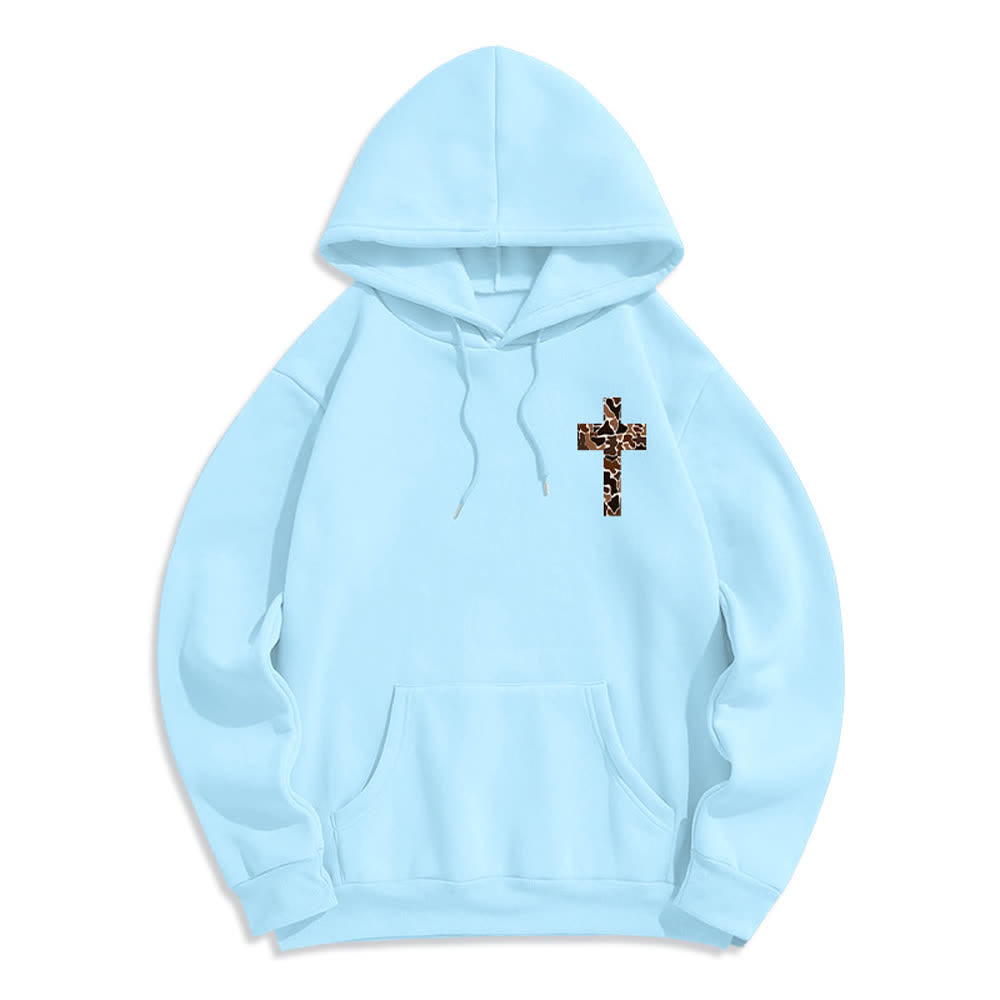 Christianartworkshop Earthtone Cross Verse Detail Streetwear Fleecegefütterter Polyester-Hoodie - image 14