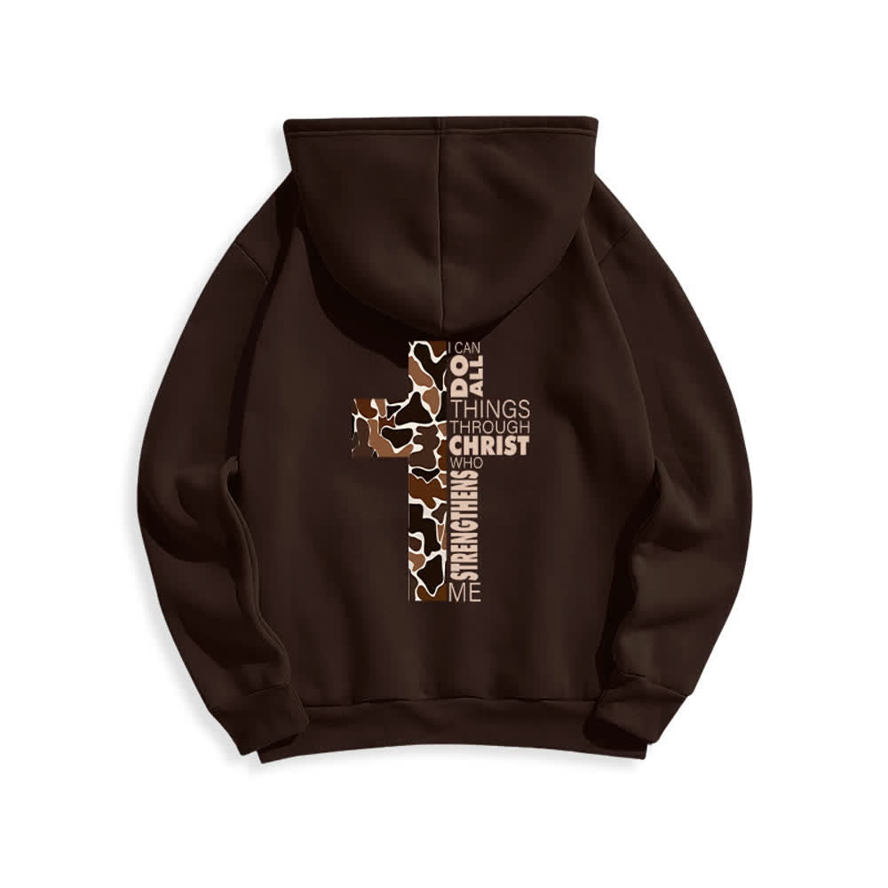 Christianartworkshop Earthtone Cross Verse Detail Streetwear Fleecegefütterter Polyester-Hoodie - image 19