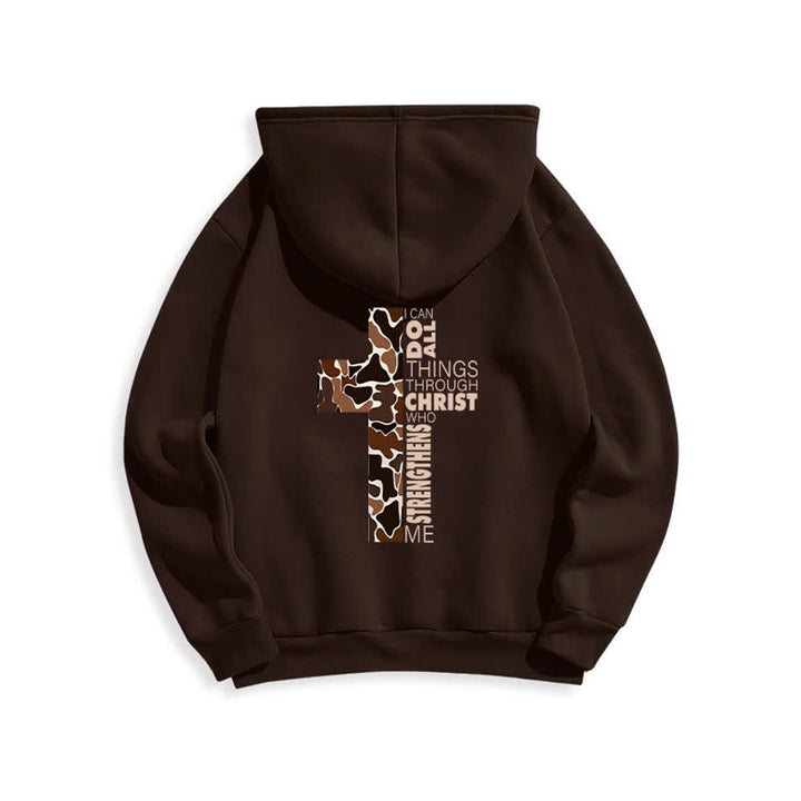 Christianartworkshop Earthtone Cross Verse Detail Streetwear Fleecegefütterter Polyester-Hoodie - image 19
