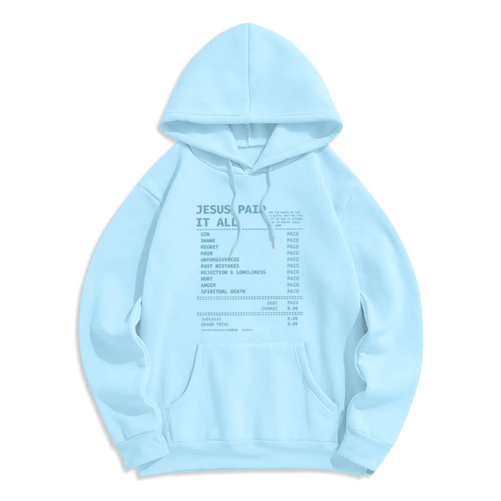 Christianartworkshop Jesus hat alles bezahlt – Quittungsgrafik, Fleece-gefütterter Polyester-Hoodie - Blau - 2XL - image 7