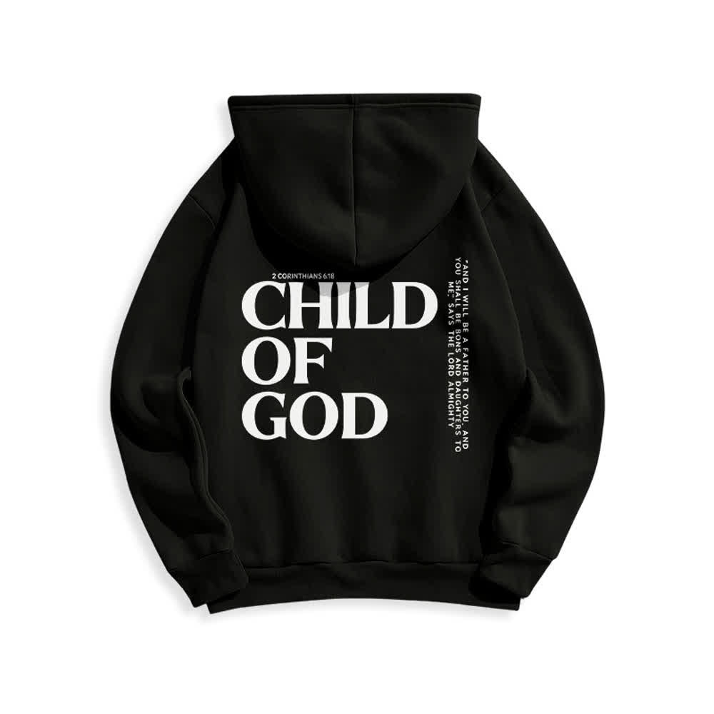Christianartworkshop Minimalistischer Statement-Pullover „Child Of God“ – Fleecegefütterter Polyester-Hoodie - image 4