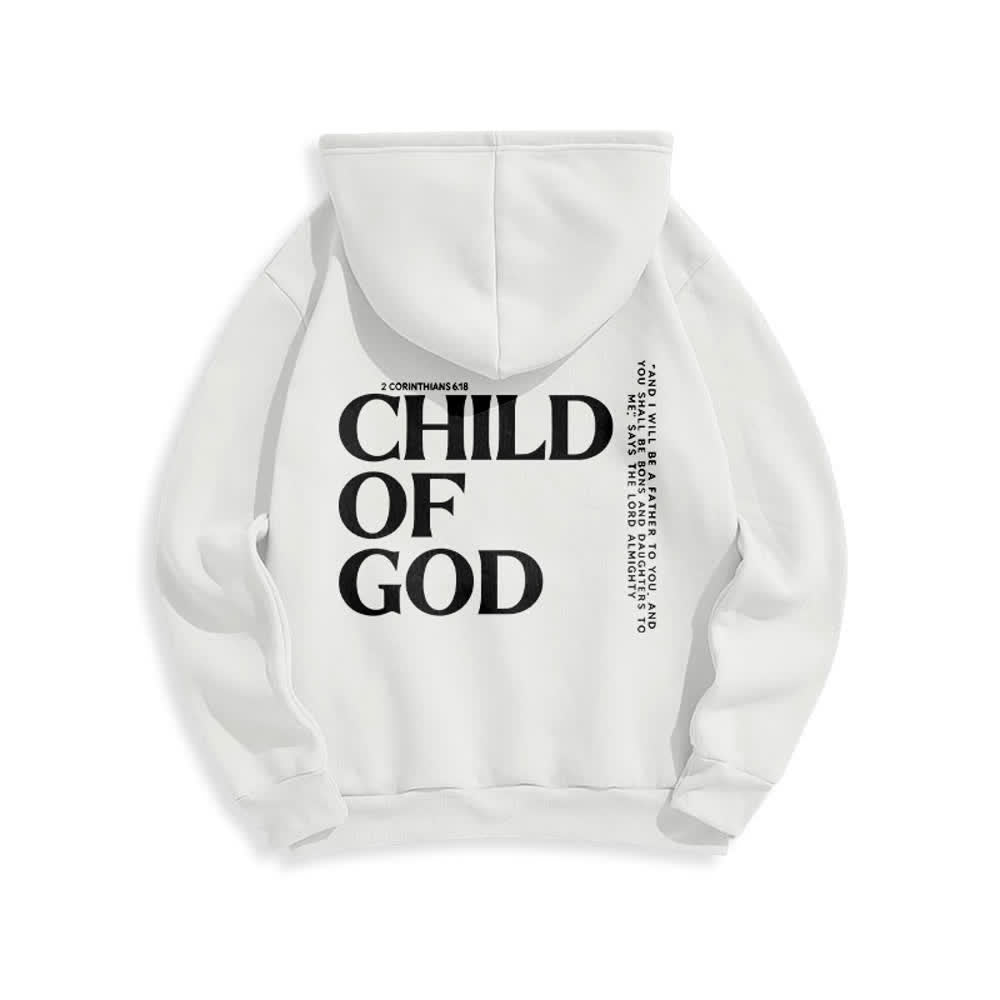 Christianartworkshop Minimalistischer Statement-Pullover „Child Of God“ – Fleecegefütterter Polyester-Hoodie - image 1