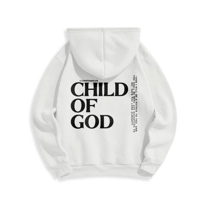 Christianartworkshop Minimalistischer Statement-Pullover „Child Of God“ – Fleecegefütterter Polyester-Hoodie - image 1