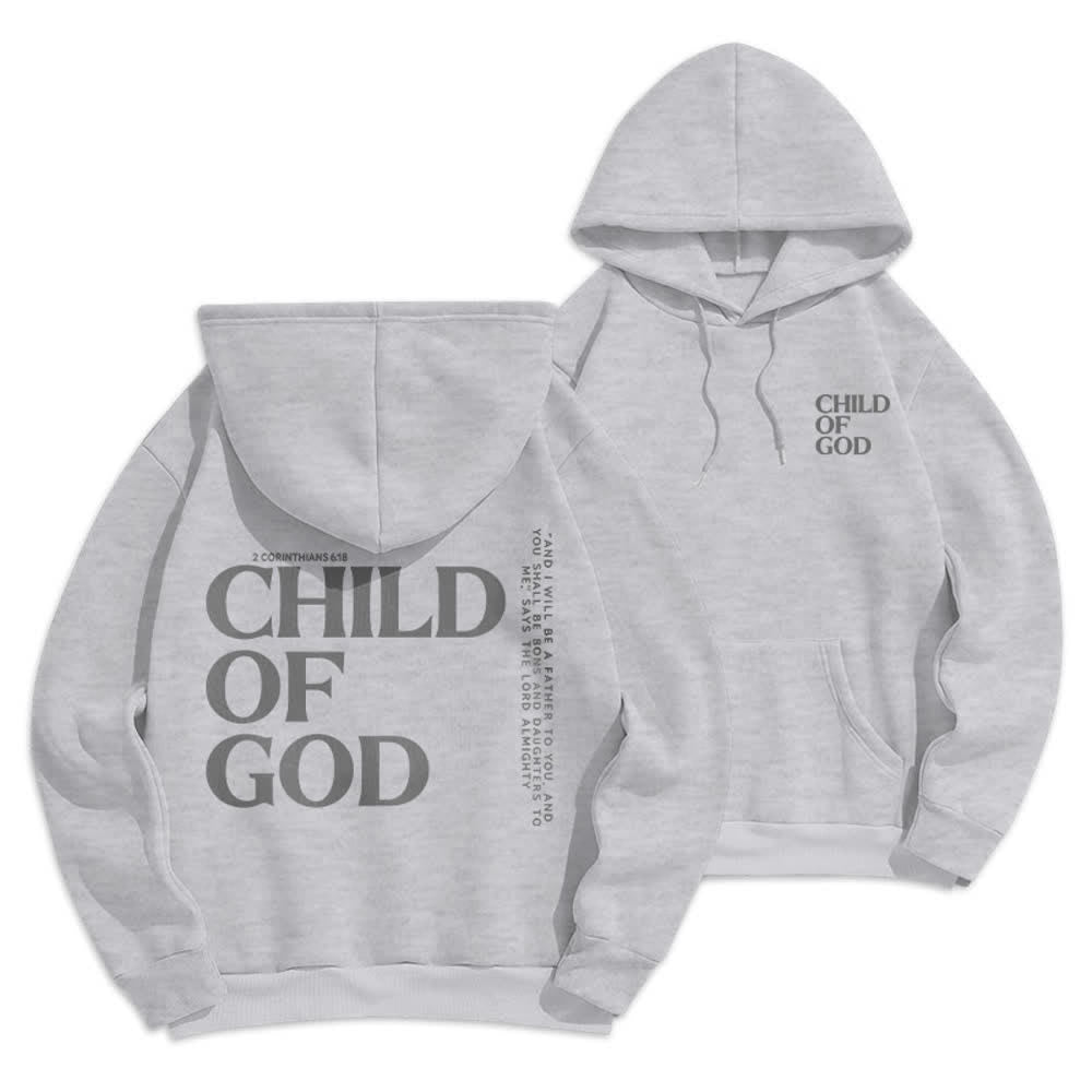 Christianartworkshop Minimalistischer Statement-Pullover „Child Of God“ – Fleecegefütterter Polyester-Hoodie - Grau - 2XL - image 12