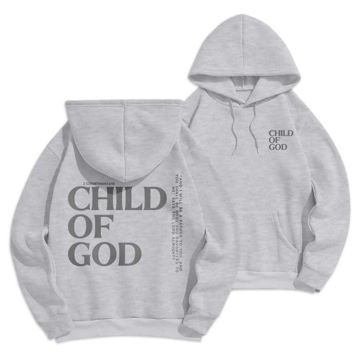 Christianartworkshop Minimalistischer Statement-Pullover „Child Of God“ – Fleecegefütterter Polyester-Hoodie - Grau - 2XL - image 12