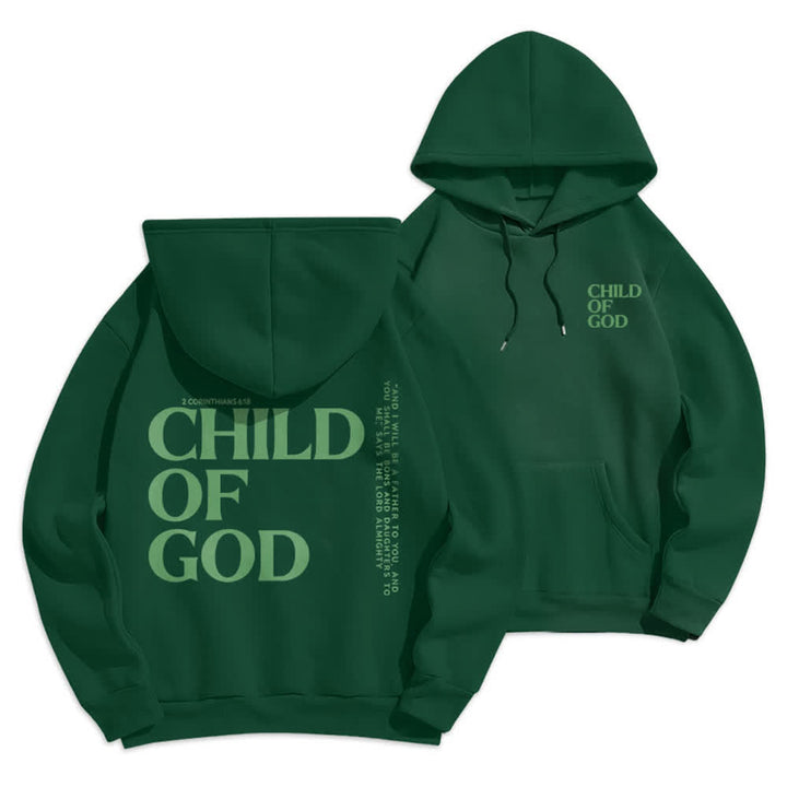 Christianartworkshop Minimalistischer Statement-Pullover „Child Of God“ – Fleecegefütterter Polyester-Hoodie - Grün - 2XL - image 21