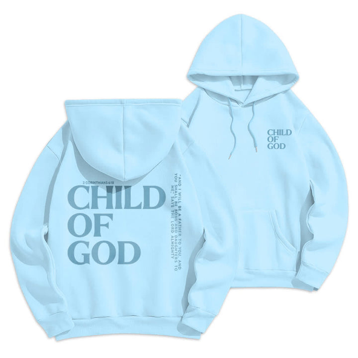 Christianartworkshop Minimalistischer Statement-Pullover „Child Of God“ – Fleecegefütterter Polyester-Hoodie - Blau - 2XL - image 9