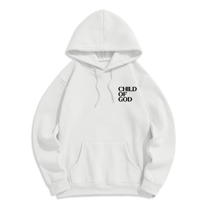 Christianartworkshop Minimalistischer Statement-Pullover „Child Of God“ – Fleecegefütterter Polyester-Hoodie - image 2