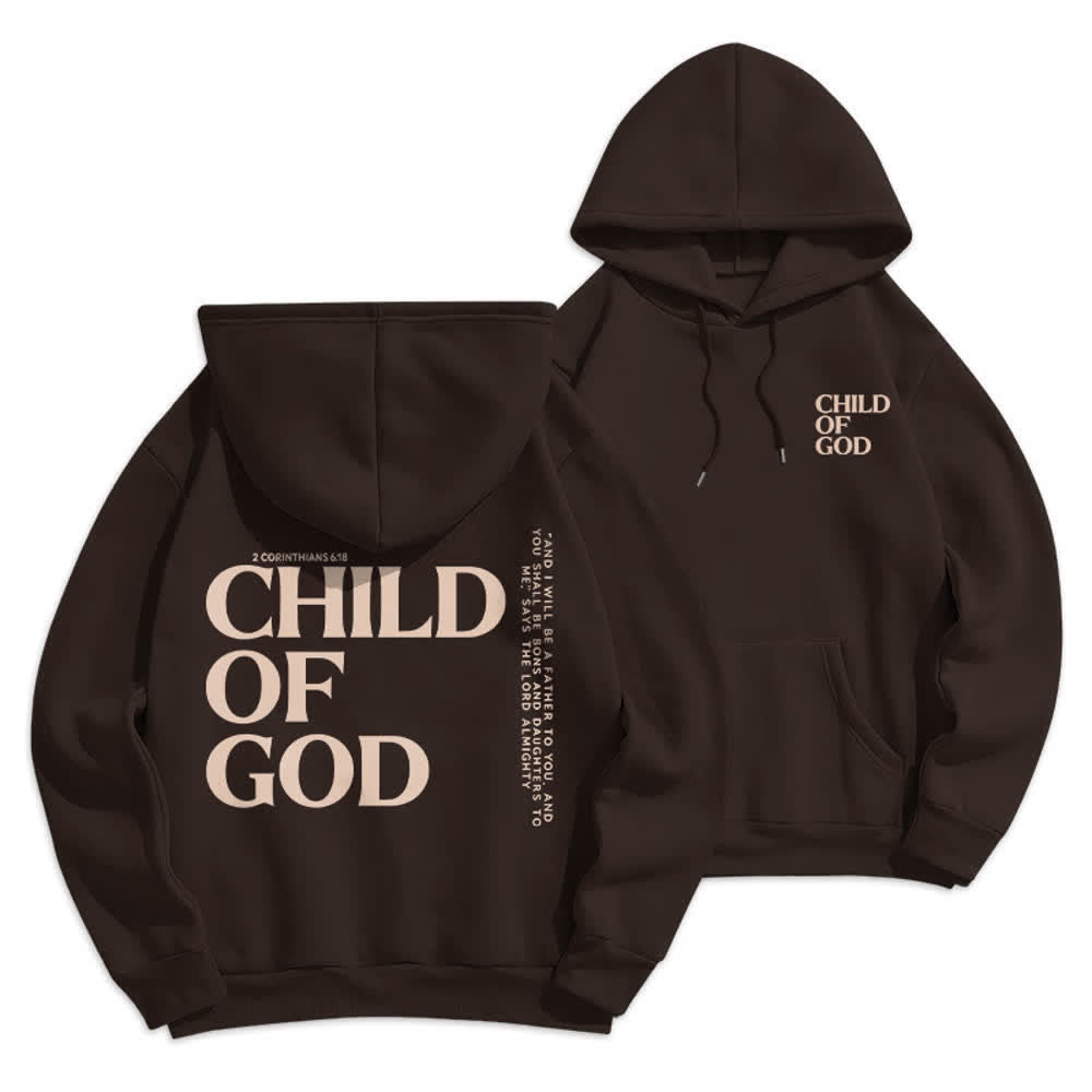 Christianartworkshop Minimalistischer Statement-Pullover „Child Of God“ – Fleecegefütterter Polyester-Hoodie - Braun - 2XL - image 18