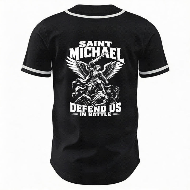Christianartworkshop Baseballtrikot „Der heilige Michael verteidigt uns im Kampf“ - image 1