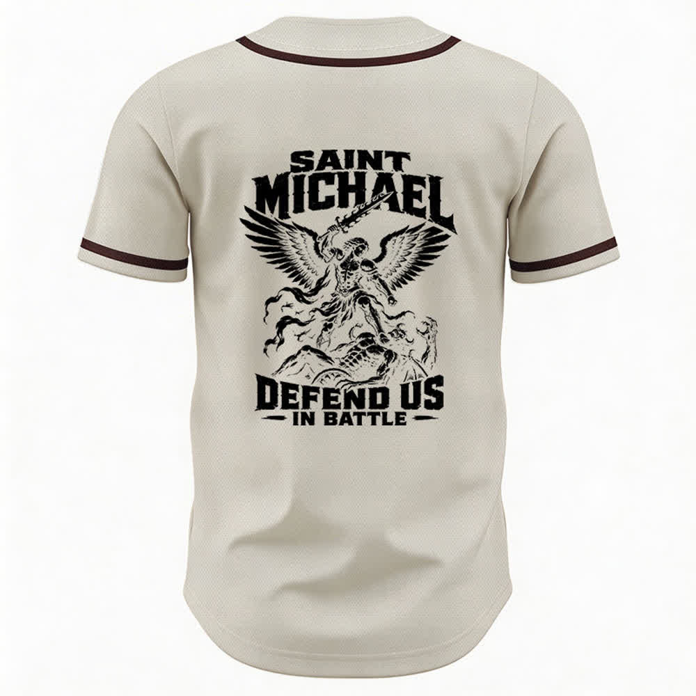 Christianartworkshop Baseballtrikot „Der heilige Michael verteidigt uns im Kampf“ - image 8