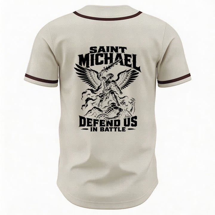 Christianartworkshop Baseballtrikot „Der heilige Michael verteidigt uns im Kampf“ - image 8