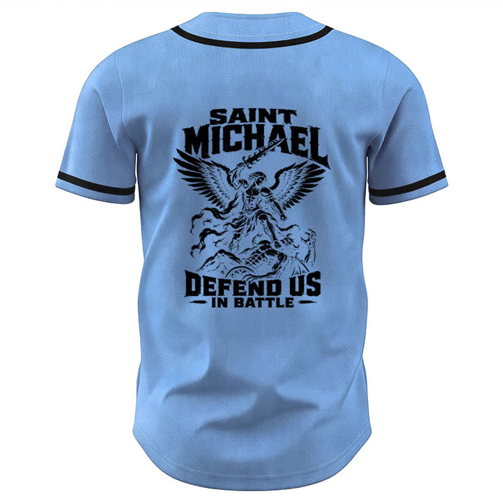 Christianartworkshop Baseballtrikot „Der heilige Michael verteidigt uns im Kampf“ - image 30