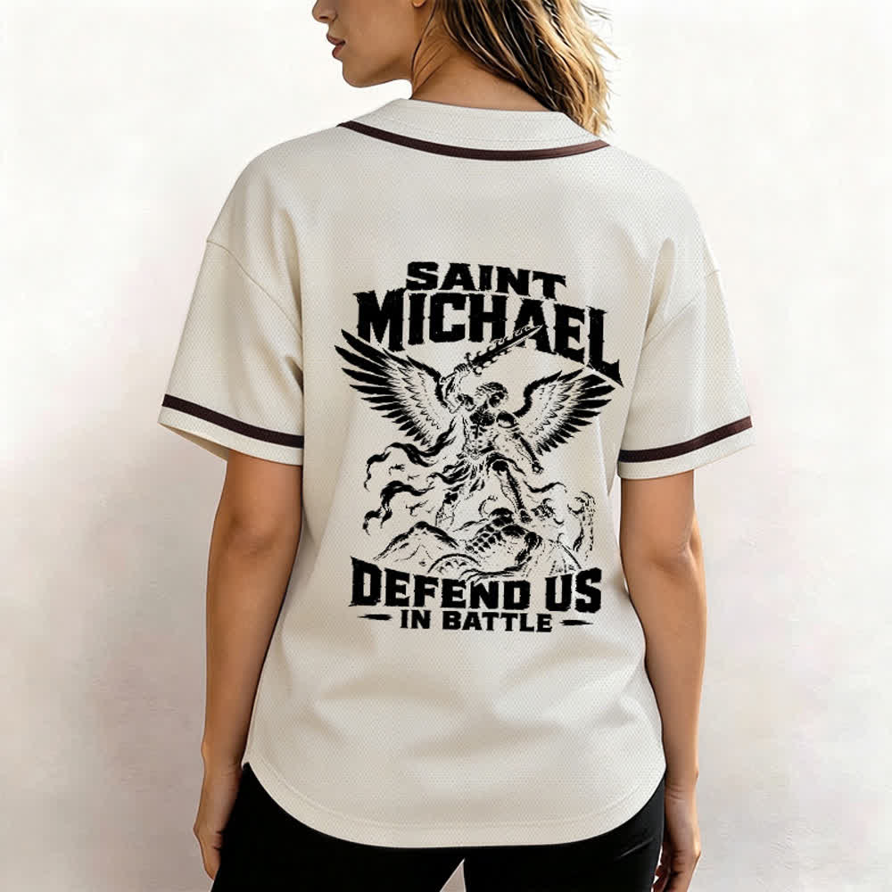 Christianartworkshop Baseballtrikot „Der heilige Michael verteidigt uns im Kampf“ - image 10