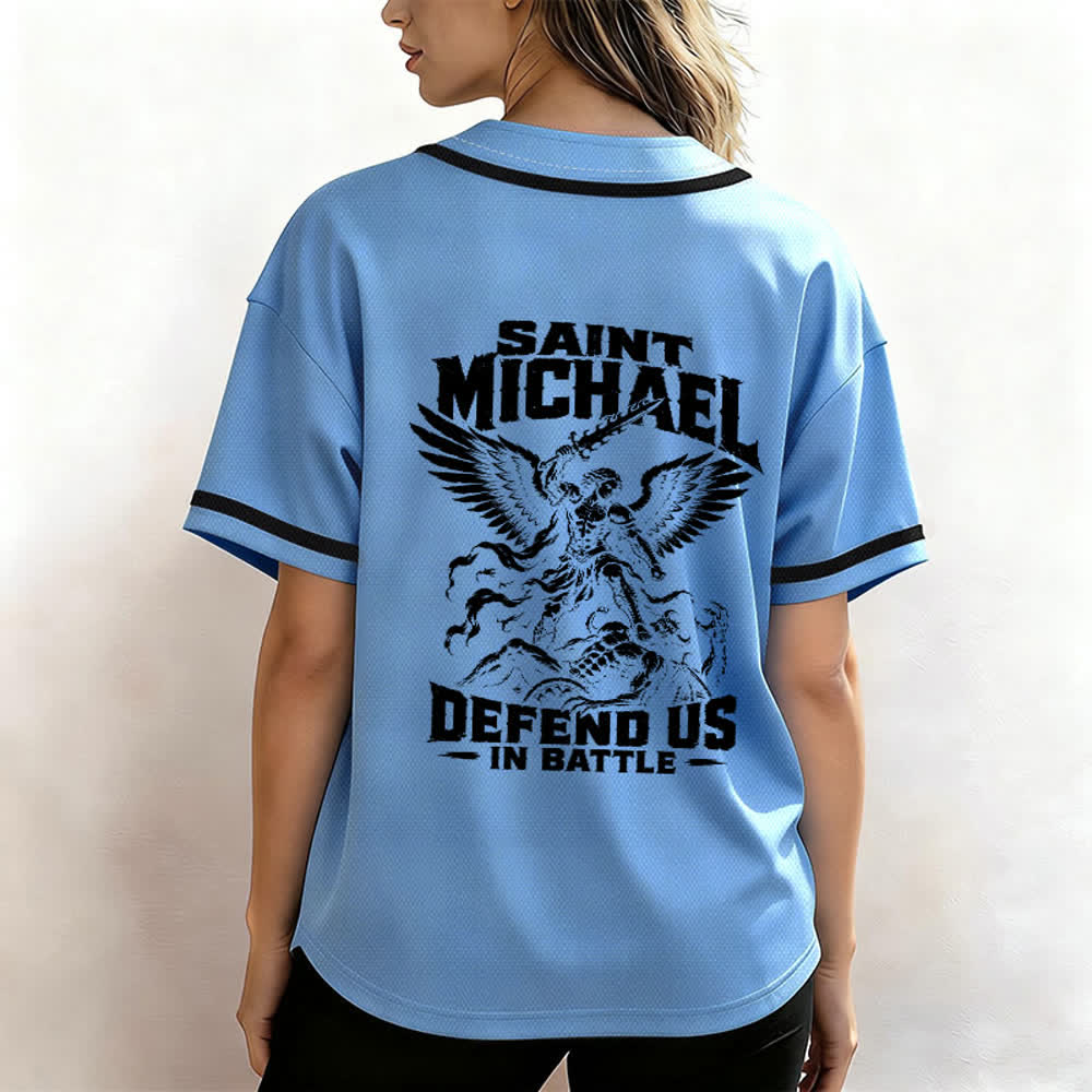 Christianartworkshop Baseballtrikot „Der heilige Michael verteidigt uns im Kampf“ - image 29