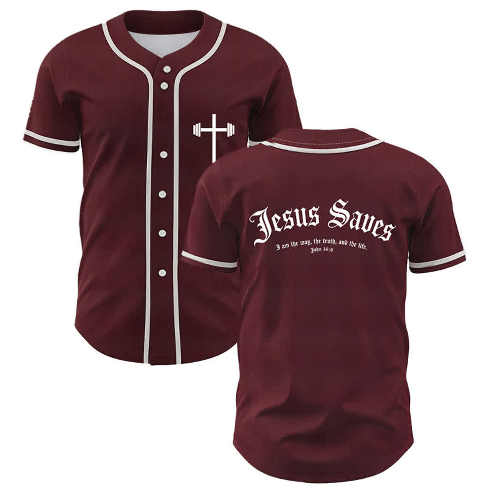 Christianartworkshop Jesus Saves Gothic Mesh Street Baseball Jersey - Wein - 5XL - image 14