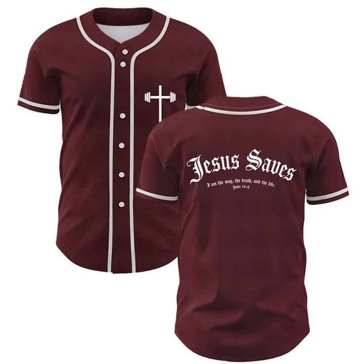 Christianartworkshop Jesus Saves Gothic Mesh Street Baseball Jersey - Wein - 5XL - image 14