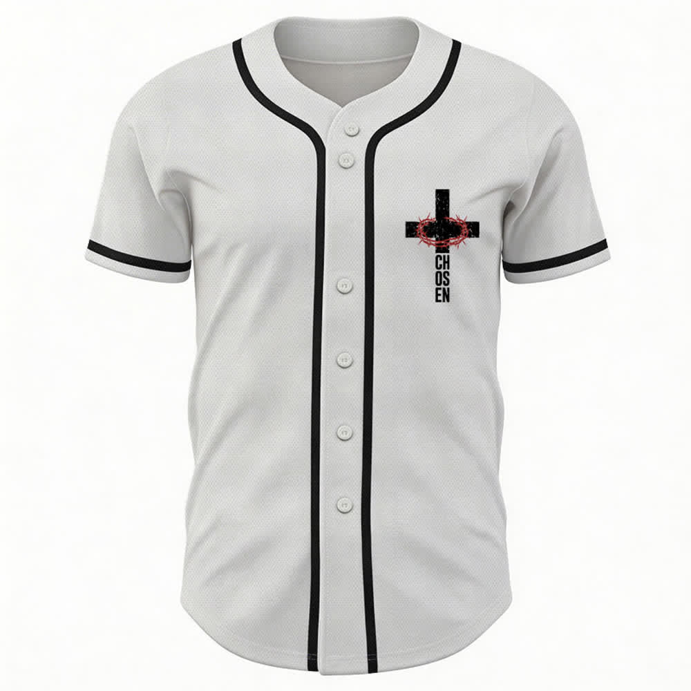 Christianartworkshop Baseballtrikot mit Jesus-Kreuz-Mesh-Knopfleiste - image 9