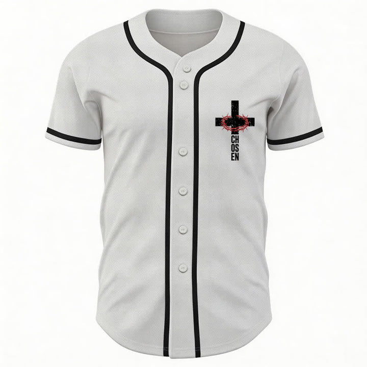 Christianartworkshop Baseballtrikot mit Jesus-Kreuz-Mesh-Knopfleiste - image 9