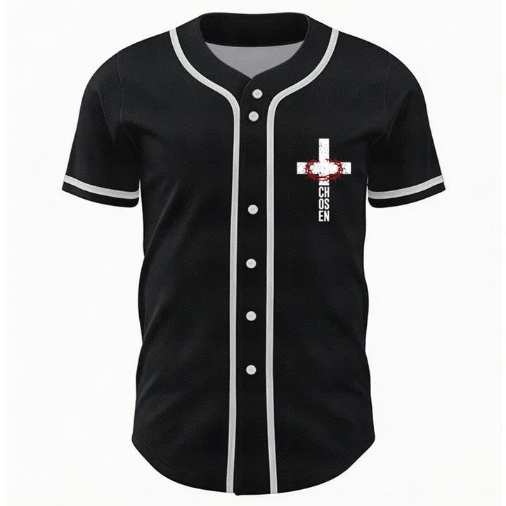 Christianartworkshop Baseballtrikot mit Jesus-Kreuz-Mesh-Knopfleiste - image 2