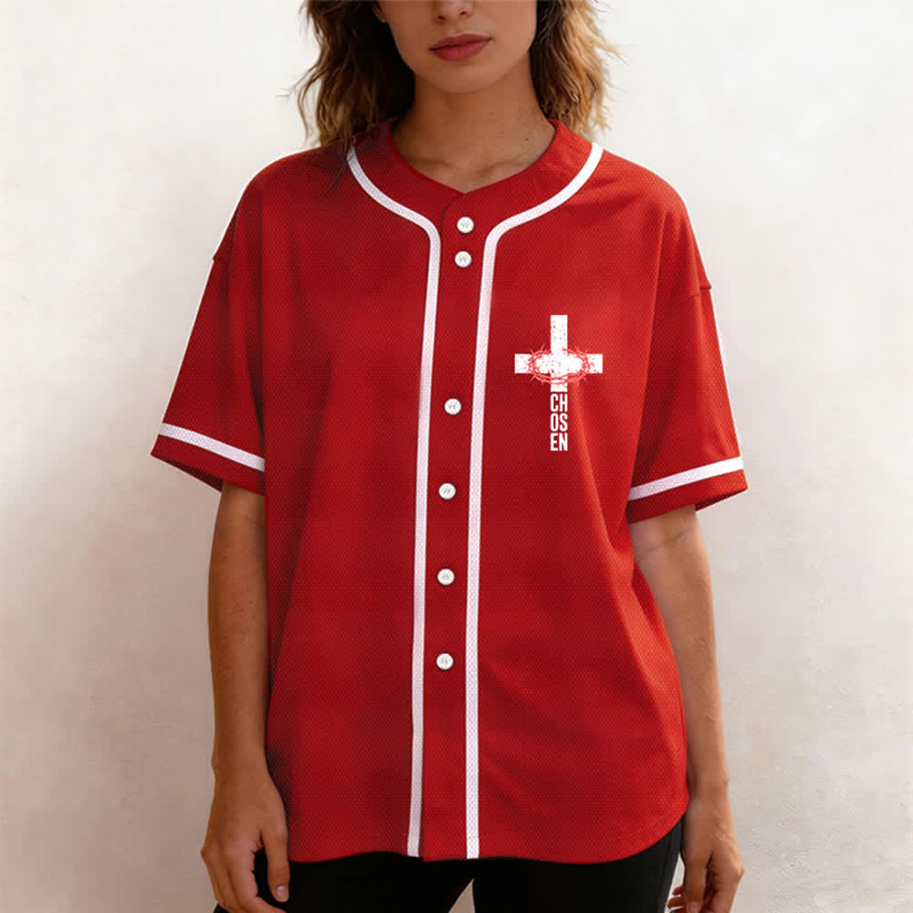 Christianartworkshop Baseballtrikot mit Jesus-Kreuz-Mesh-Knopfleiste - image 46