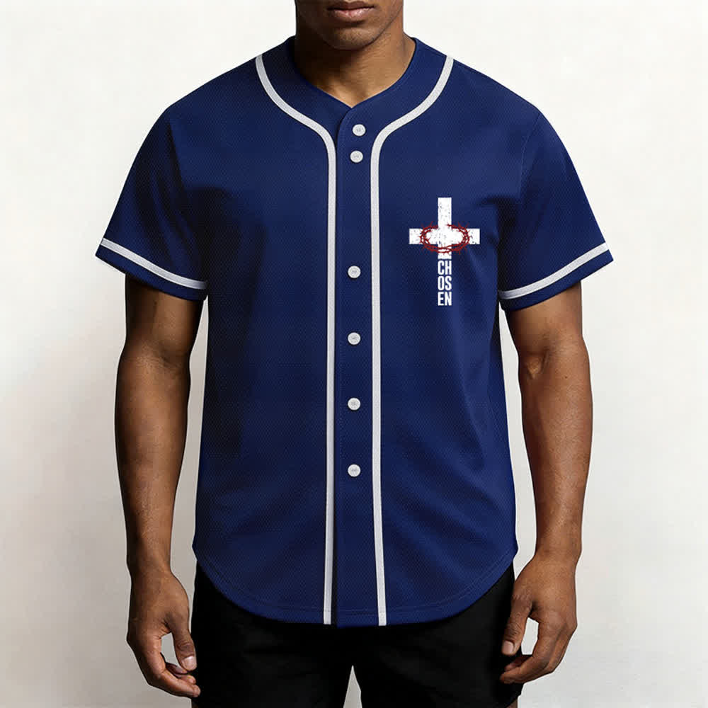 Christianartworkshop Baseballtrikot mit Jesus-Kreuz-Mesh-Knopfleiste - image 41