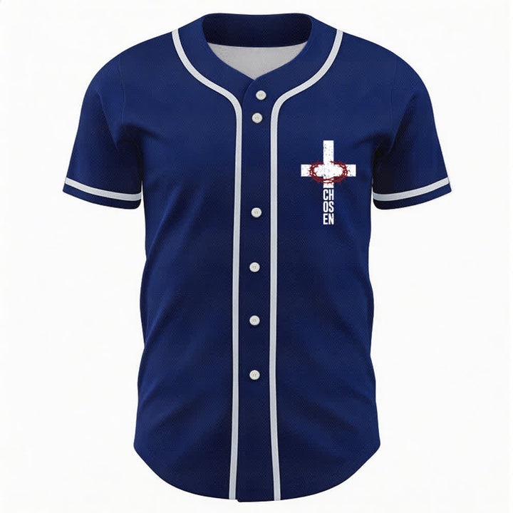 Christianartworkshop Baseballtrikot mit Jesus-Kreuz-Mesh-Knopfleiste - image 37