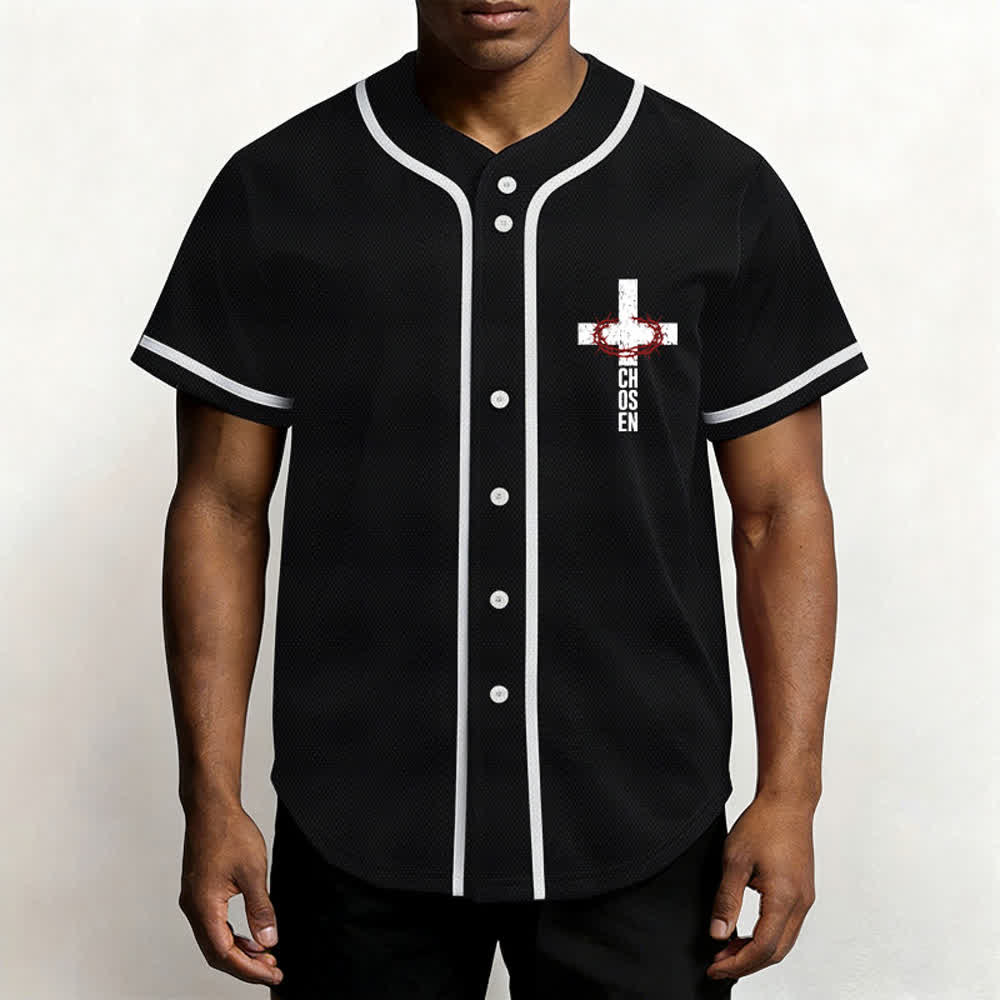 Christianartworkshop Baseballtrikot mit Jesus-Kreuz-Mesh-Knopfleiste - image 6