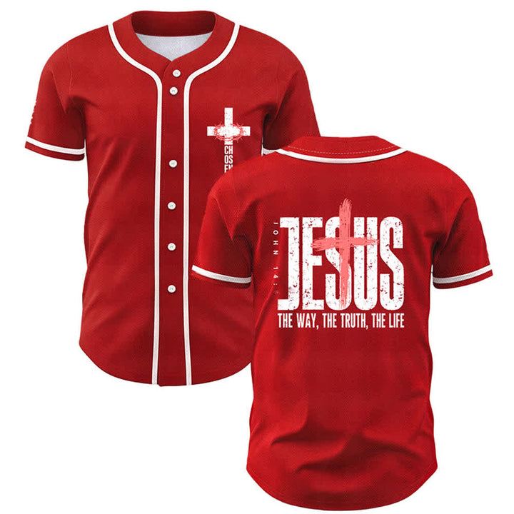 Christianartworkshop Baseballtrikot mit Jesus-Kreuz-Mesh-Knopfleiste - image 42
