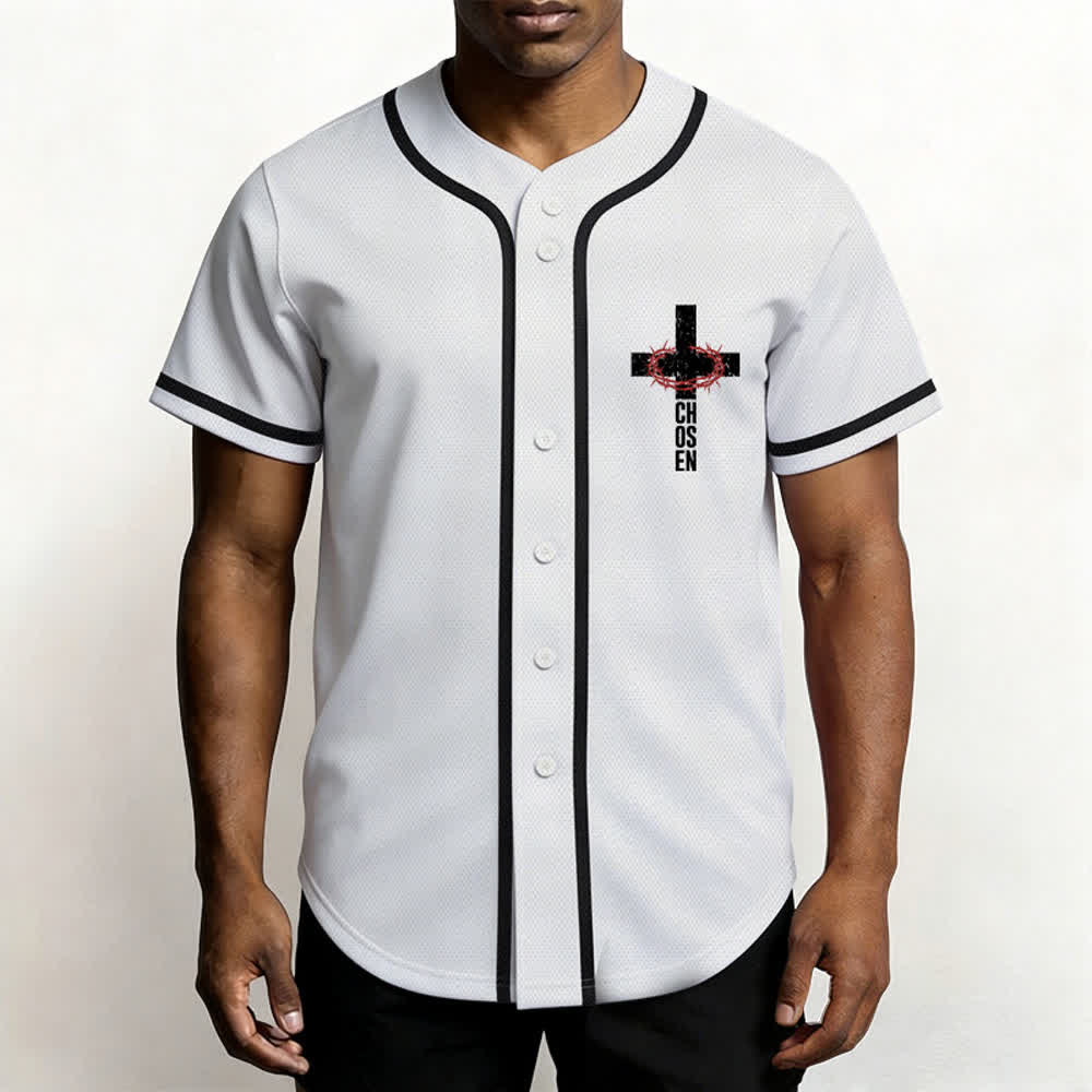 Christianartworkshop Baseballtrikot mit Jesus-Kreuz-Mesh-Knopfleiste - image 13